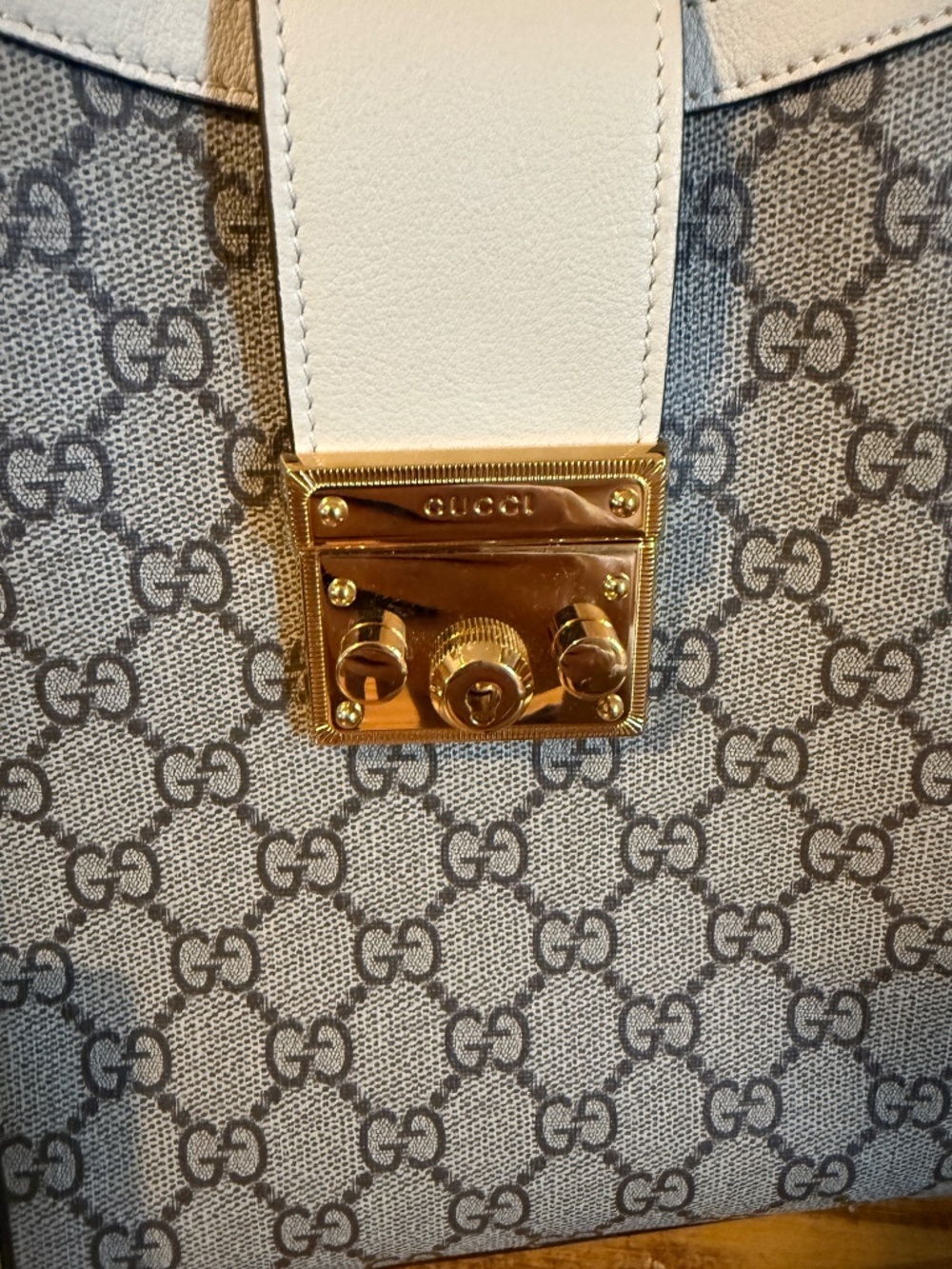 Gucci Supreme Padlock Canvas Shoulder Bag - Picture 3 of 12